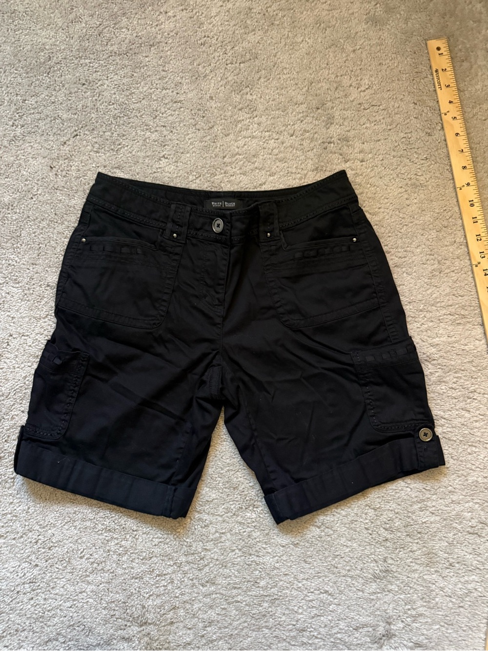 White House Black Market Black Cargo Roll-Up Women's Shorts